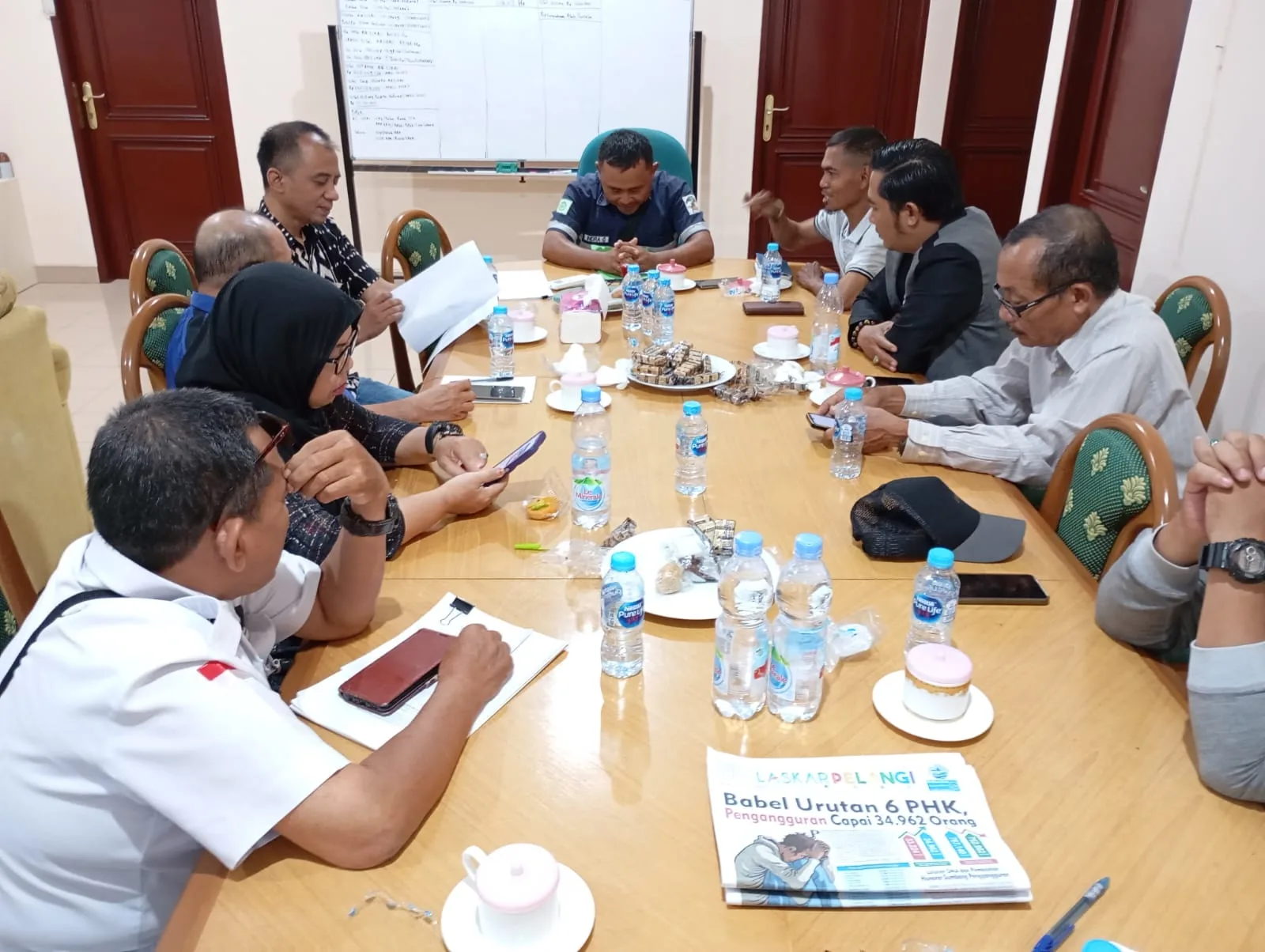 Pengurus Daerah Bidang Pertanian dan Perkebunan Konfederasi Serikat Pekerja Seluruh Indonesia (PD PP KSPSI) Bangka Belitung melakukan kunjungan ke PT GSBL dan Polres Bangka Barat, Sabtu (17/5/2025).