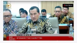 Tangkapan layar tayangan Rapat Dengar Pendapat Komisi VI DPR RI (istimewa)