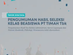 Ini Hasil Seleksi Program Pemali Boarding School Kelas Beasiswa PT Timah Tahun 2025