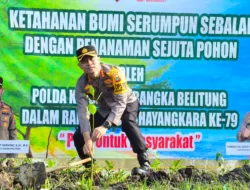 Jelang HUT ke 79 Bhayangkara, Polresta Pangkalpinang Tanam 200 Bibit Pohon di Lahan Bekas Tambang