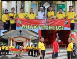 Jelang HUT ke 79 Bhayangkara, Polres Basel Lakukan Bersih-bersih Tempat Ibadah