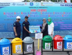 Edukasi Pengelolaan Sampah Sejak Dini, PT Timah Serahkan Bantuan Tempat Sampah Terpilah