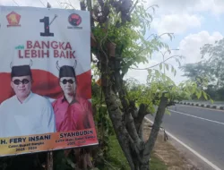 Poster Paslon Nomor Fery-Syahbudin Dicoret-coret OTK, Ditambah Kacamata hingga Tanduk Banteng