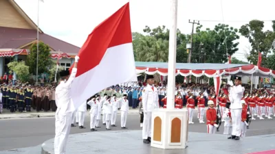 Sang Saka Merah Putih Berkibar Gagah di Langit Pangkalpinang, Keharuan Warnai Peringatan HUT ke 80 RI