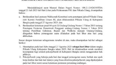 Pj Bupati Bangka Tetapkan 27 Agustus sebagai Hari Libur, Ada Hak dan Kewajiban dari Pekerja dan Pengusaha