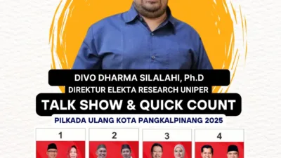Siapa yang Akan Menang di Pilkada Ulang Kota Pangkalpinang, Ikut live Quick-Real Count dari Elekta Research Center Universitas Pertiba