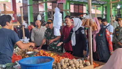 Wabup Basel dan TPID Cek Harga Bapok di Pasar Toboali
