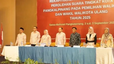 KPU Pangkalpinang Tuntaskan Rekapitulasi Pilkada 2025, Empat Paslon Terima Hasil Pleno