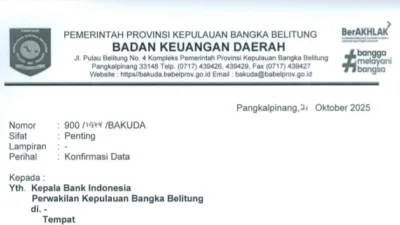 Layangkan Surat ke BI, Bakuda Babel Pertanyakan Penjelasan Dana Mengendap Rp2,10 T di Perbankan
