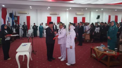 Udin – Dessy Resmi Dilantik sebagai Wali Kota dan Wakil Wali Kota Pangkalpinang, Ini Pesan Gubernur Babel