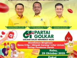 Besok, DPD Partai Golkar Bangka Siapkan 200 Paket Sembako untuk Pendonor Darah