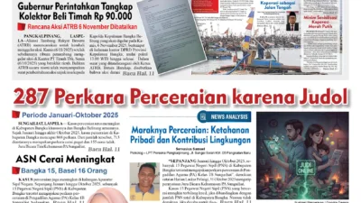 287 Perkara Perceraian di Kabupaten Bangka karena Judi Online