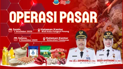 Pemkot Pangkalpinang Kembali Gelar Operasi Pasar Murah Tanggal 1 dan 2 Desember, Harga Rp5 Ribu Lebih Murah