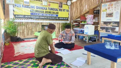 Bhabinkamtibmas Apresiasi Poskamling Bhinneka Tunggal Ika Juara 1 Tingkat Polda Babel
