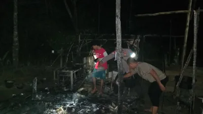 Satu Unit Rumah di Simpang Teritip Hangus Terbakar 