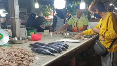 Cuaca Ekstrem, Pasokan Ikan Menipis di Pasar Mentok