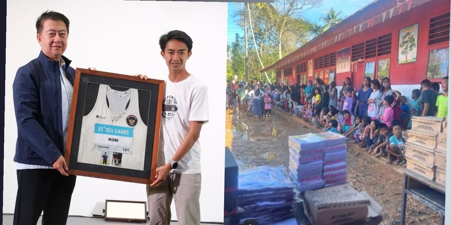 Hasil Lelang Jersey SEA Games 42 Kilometer Robi Syianturi Disalurkan untuk Pendidikan dan Air Bersih di Sibolga–Tapteng