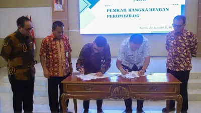 Antisipasi Lonjakan Harga Kebutuhan Pokok, Pemkab Bangka Jalin Kerja Sama dengan Perum Bulog
