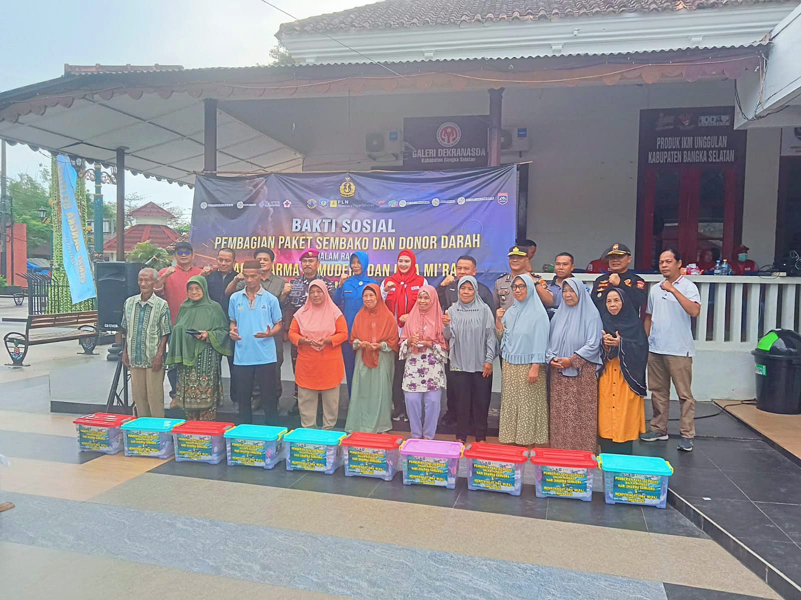 Pemkab Gandeng Lanal Babel dan PMI Gelar Bakti Sosial dan Donor Darah