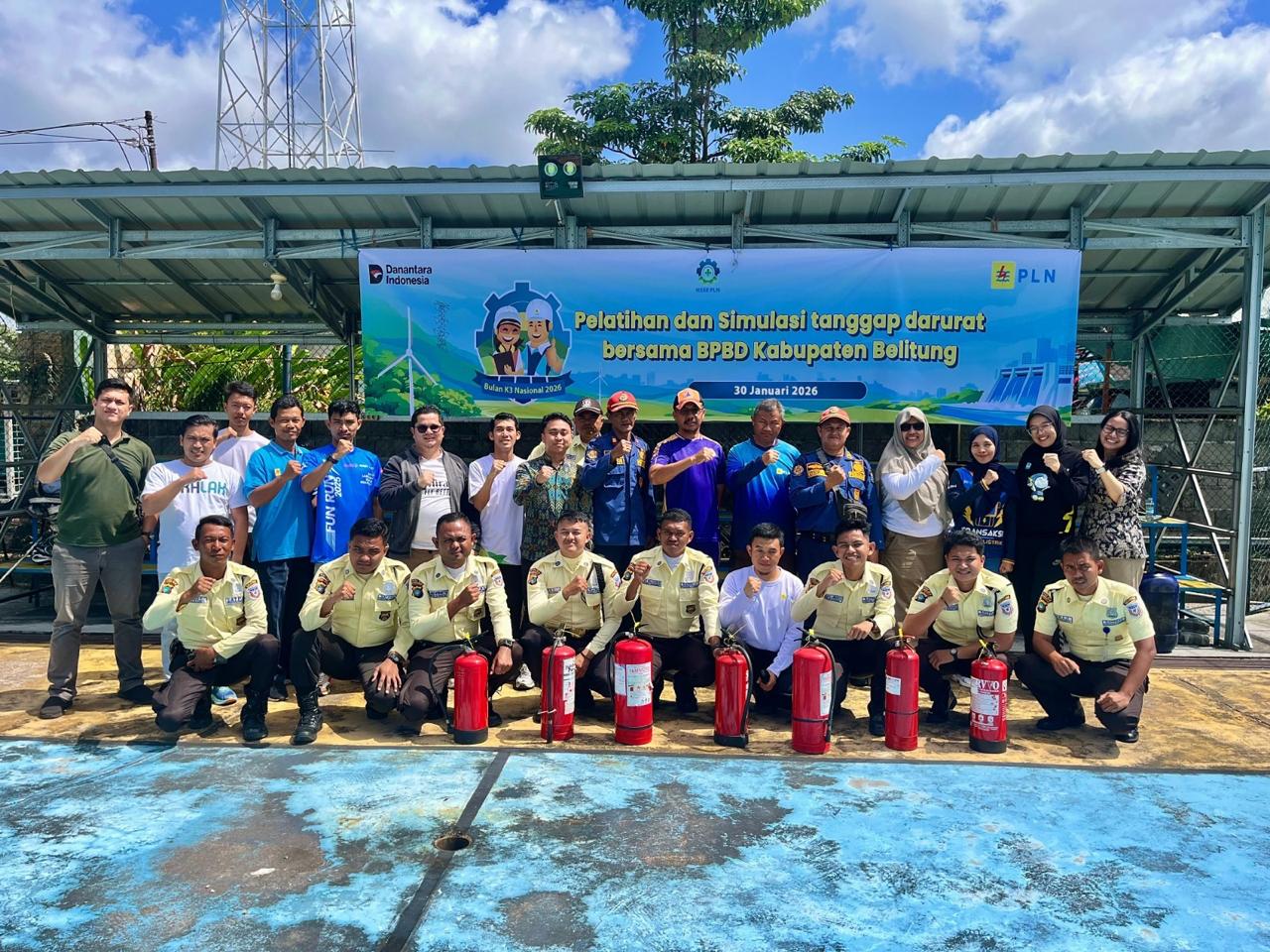 PLN UP3 Belitung Tingkatkan Pemahaman Bahaya Api dan Penggunaan APAR Bersama BPBD Belitung dalam Rangka Bulan K3 Nasional 2026