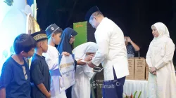 Senyum Nazwa di Safari Ramadan, PT TIMAH Berbagi Kebahagiaan Bersama Anak Yatim dan Piatu di Kabupaten Bangka 