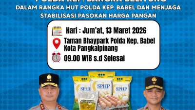 Jangan Lewatkan, Polda Babel Gelar Pasar Murah Besok Pagi